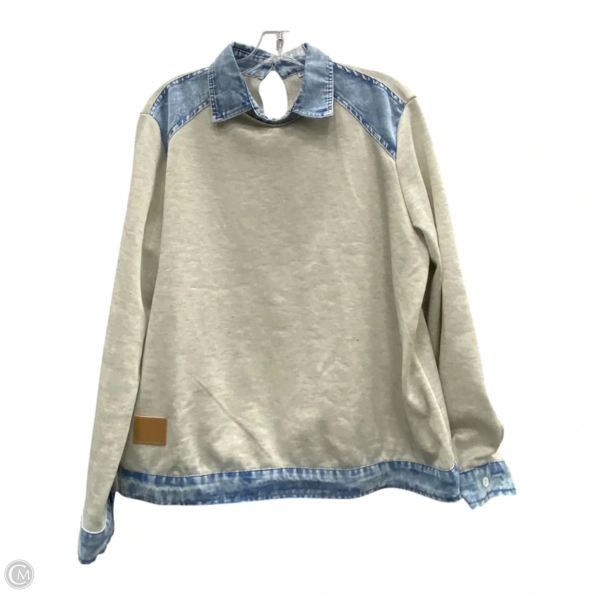 Top Long Sleeve In Blue & Grey, Size: Xl