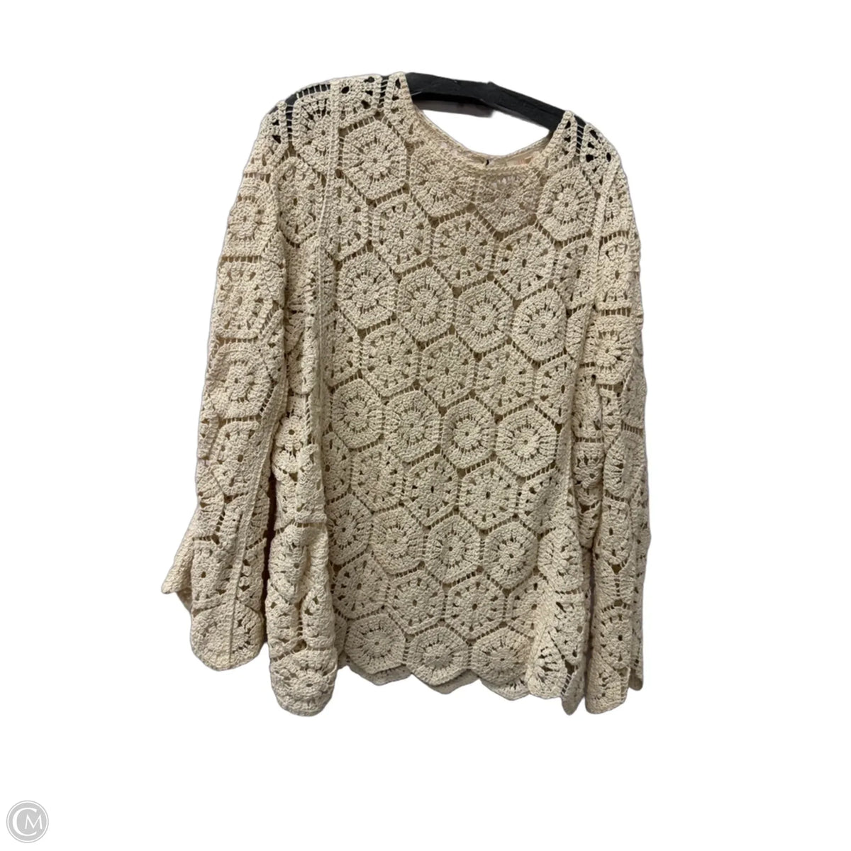 Top Long Sleeve By Solitaire In Tan, Size: Xl