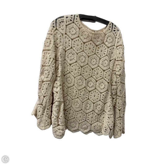 Top Long Sleeve By Solitaire In Tan, Size: Xl