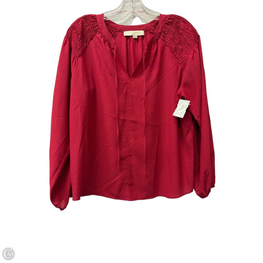 Top Long Sleeve By Loft In Red, Size: Sp