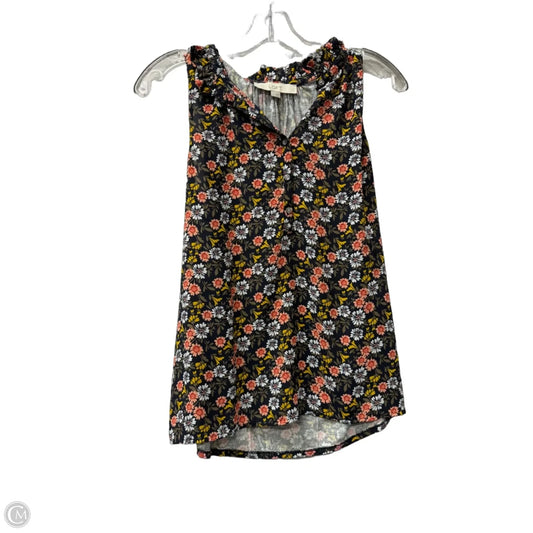 Top Sleeveless By Loft In Floral Print, Size: Xs