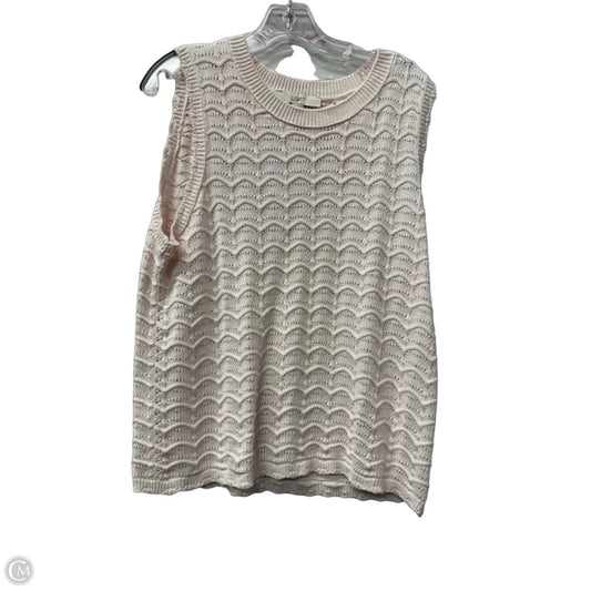 Top Sleeveless By Loft In Pink, Size: Xl
