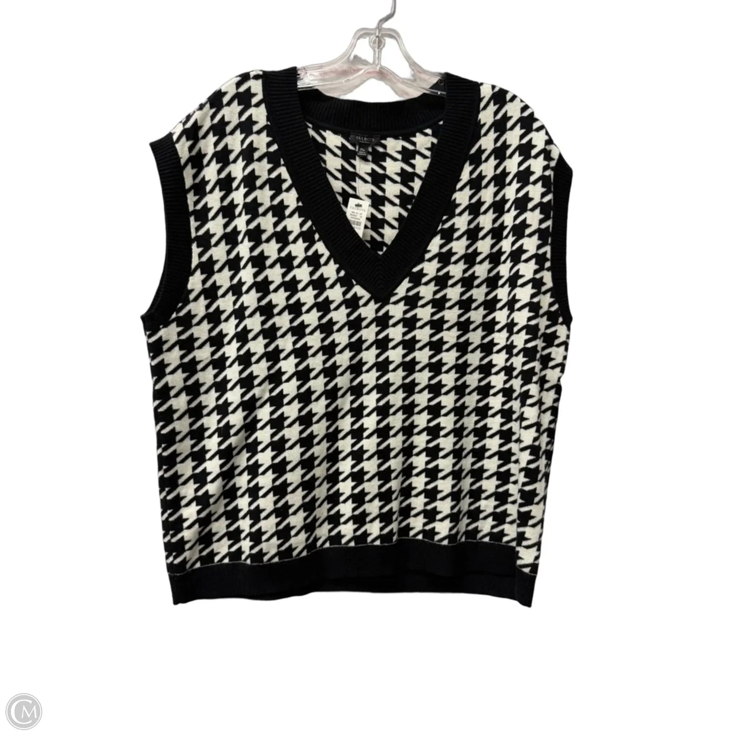 Petite Top Sleeveless By Talbots In Black & White, Size: 1x