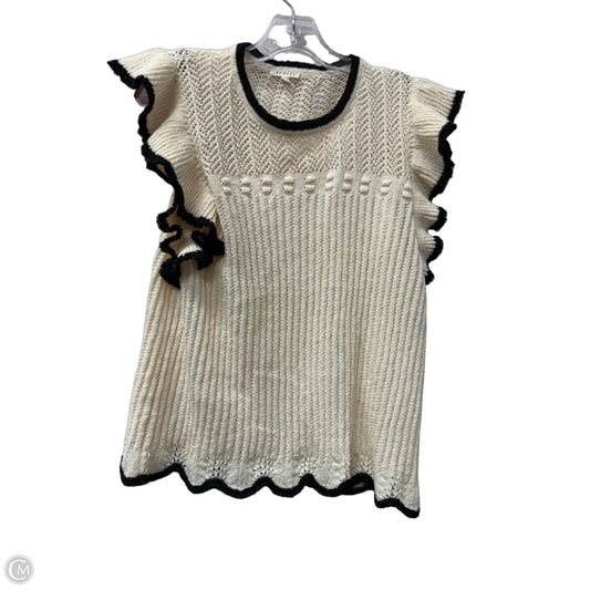 Top Short Sleeve By Jodifl In Black & Cream, Size: L