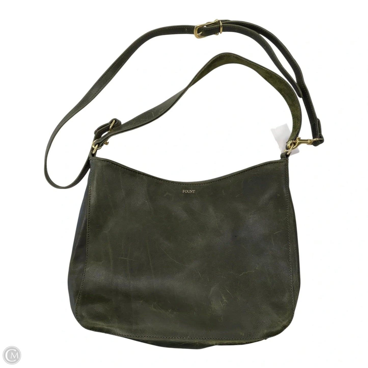 Handbag Leather By Fount, Size: Medium