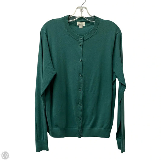Sweater Cardigan By J. Crew In Green, Size: Xl