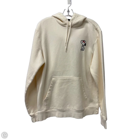 Sweatshirt Hoodie By H&m In Cream, Size: M