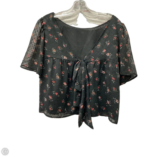Top Short Sleeve By Loft In Black, Size: S