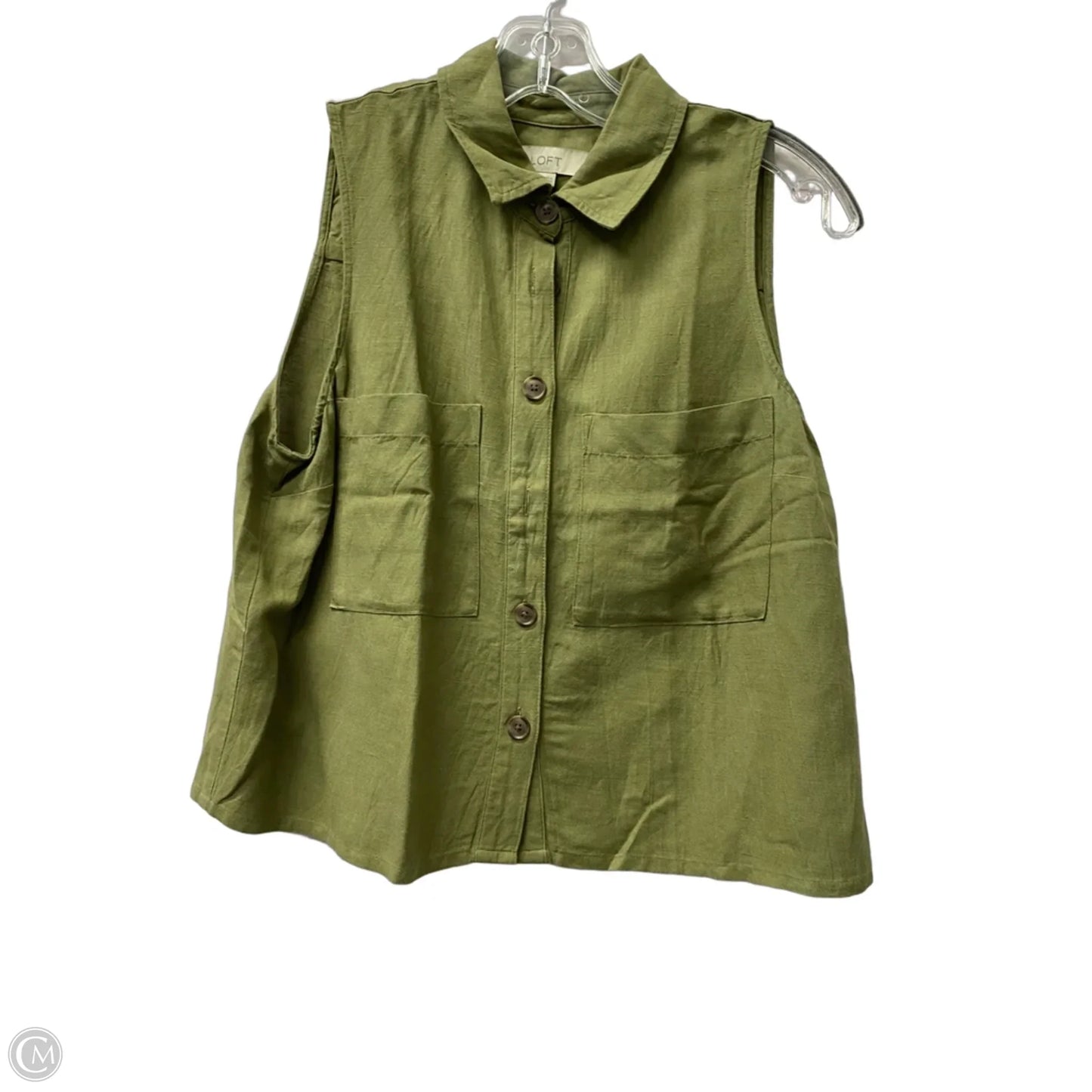 Top Sleeveless By Loft In Green, Size: S
