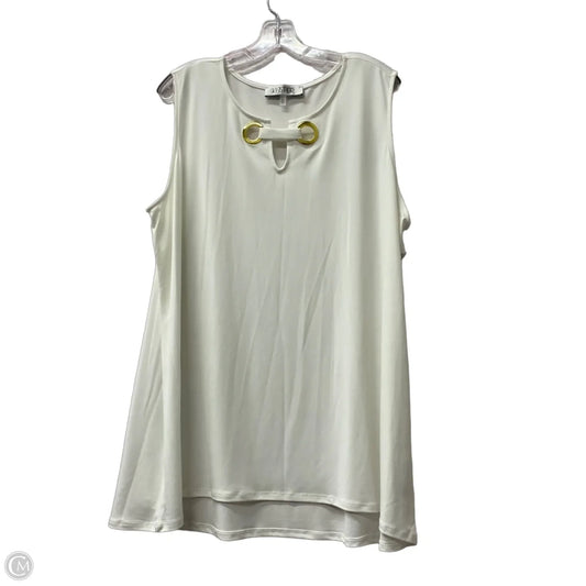 Top Sleeveless By Kasper In White, Size: 3x