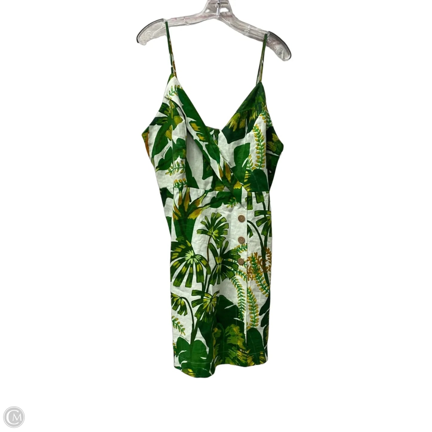 Dress Casual Short By Farm Rio In Green & White, Size: Xl