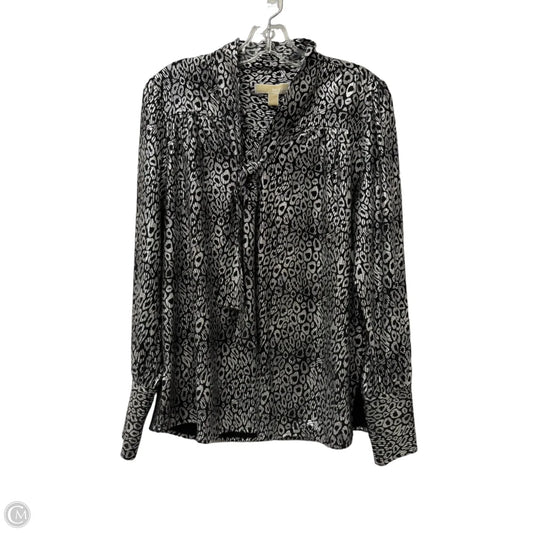 Top Long Sleeve By Michael By Michael Kors In Black & Silver, Size: S