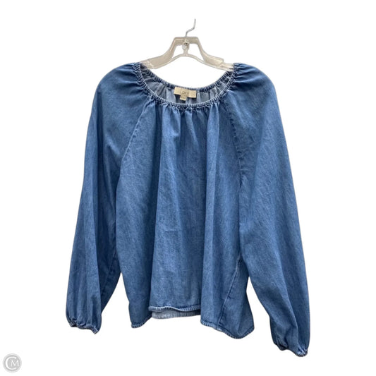 Top Long Sleeve By Loft In Blue, Size: Xl