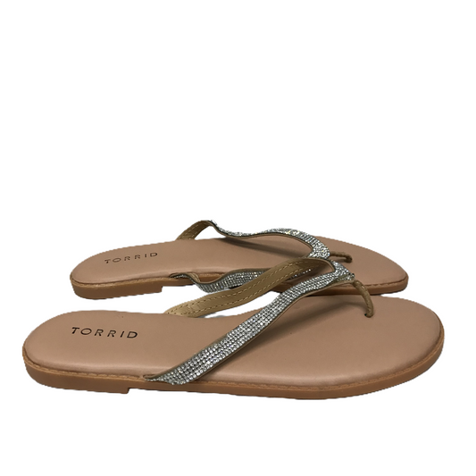 Tan Sandals Flip Flops By Torrid, Size: 9