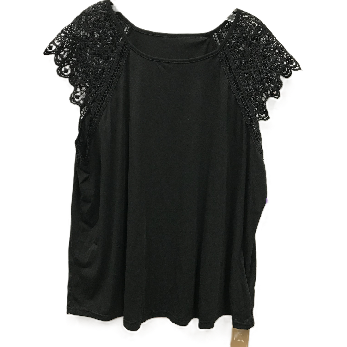 Black Top Short Sleeve By Shein, Size: 4x