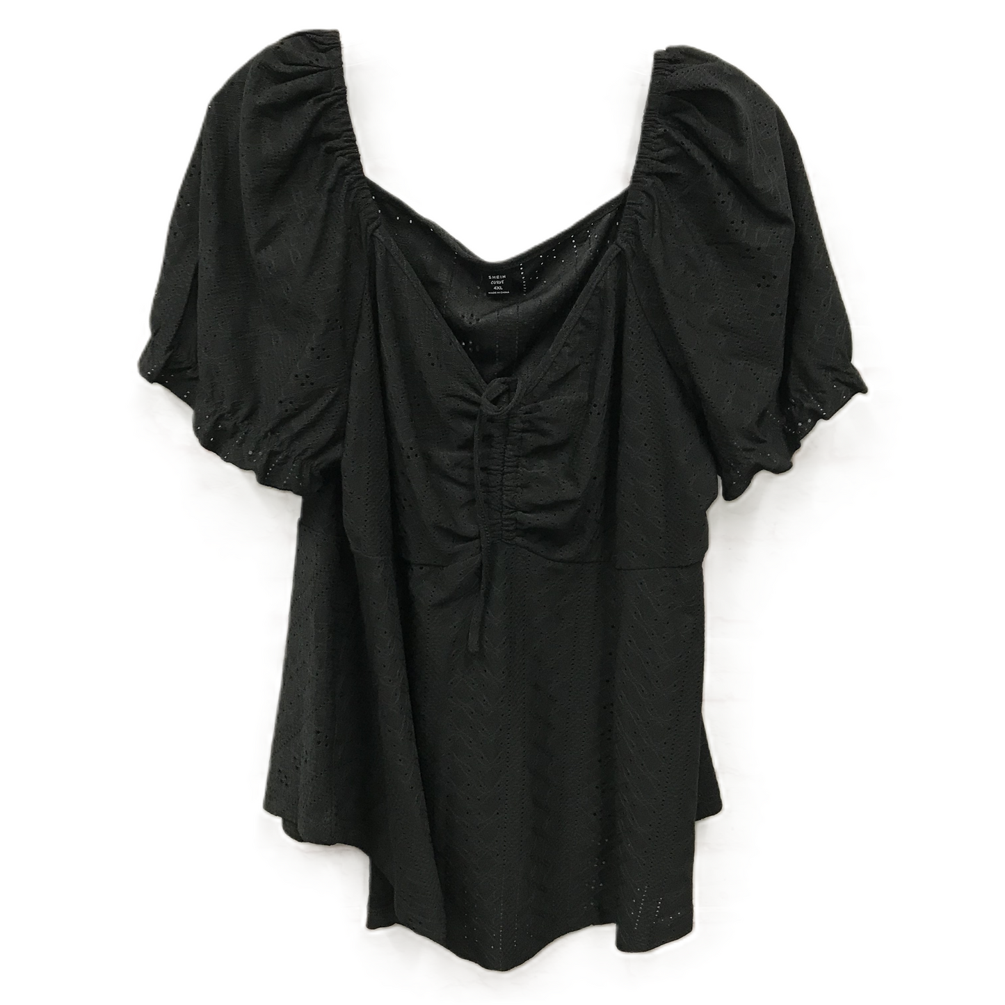 Black Top Short Sleeve By Shein, Size: 4x