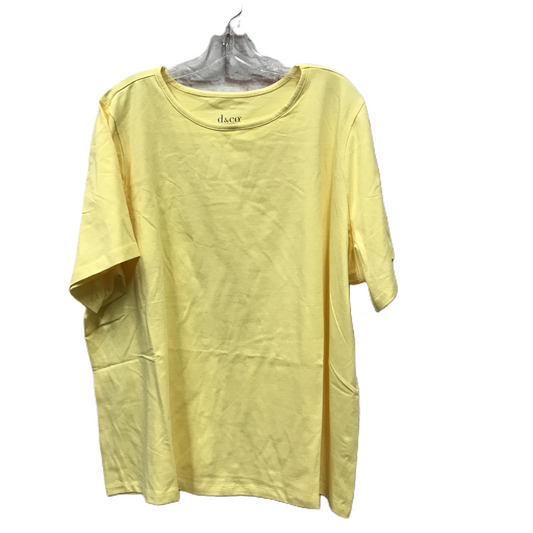 Yellow Top Short Sleeve Basic By Denim And Co Qvc, Size: 3x