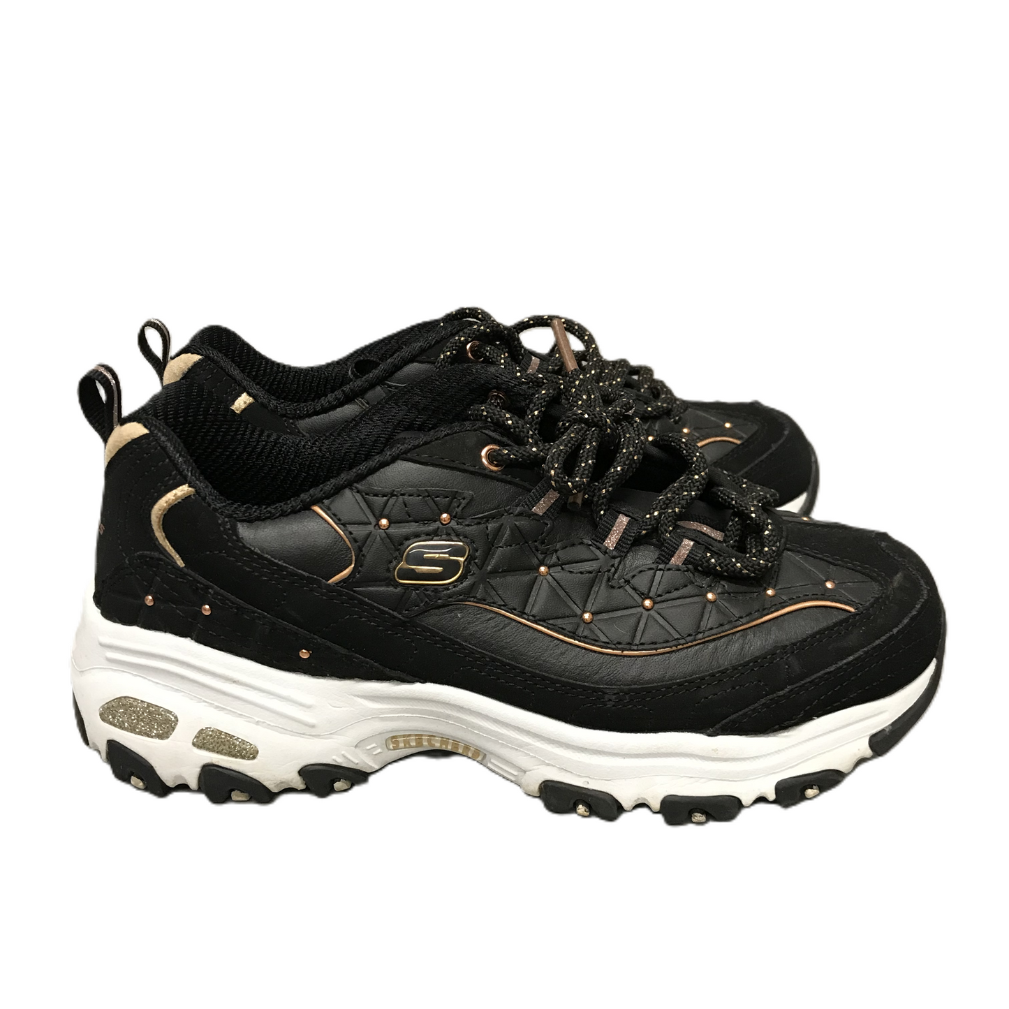 Black Shoes Athletic By Skechers, Size: 6.5