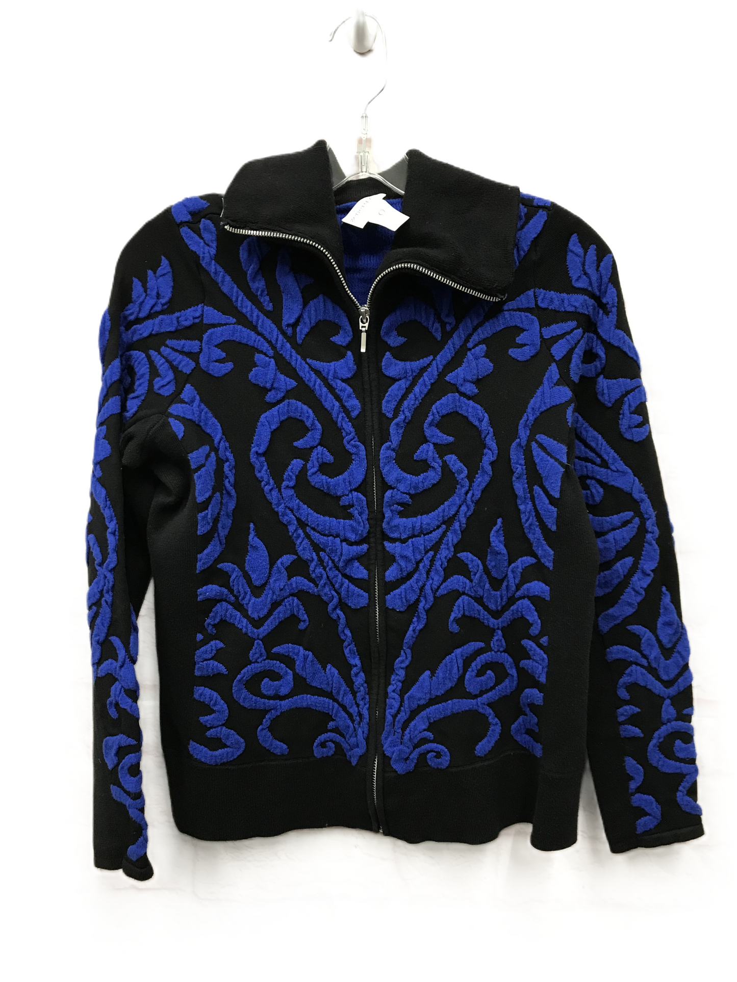 Black & Blue Sweater Cardigan By Chicos, Size: S