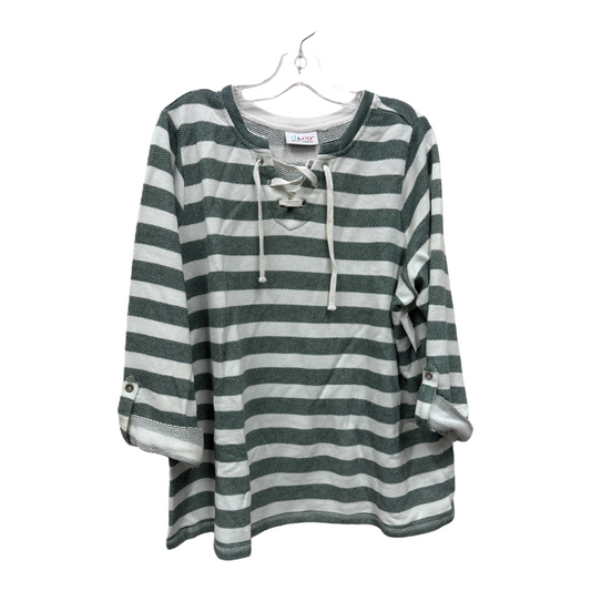 Green Top Long Sleeve By Denim And Company, Size: 1x