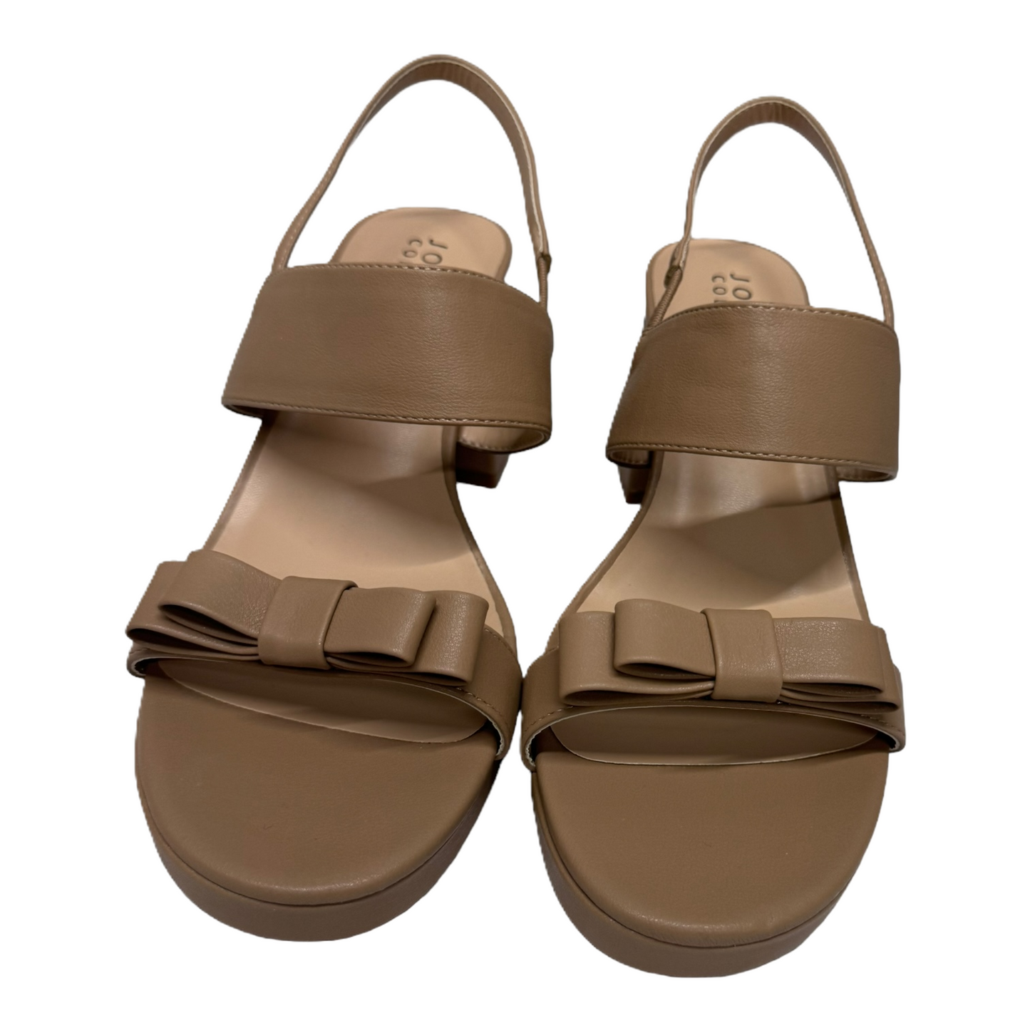 Tan Sandals Heels Block By Journee, Size: 9.5