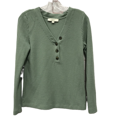 Green Top Long Sleeve By Loft, Size: S