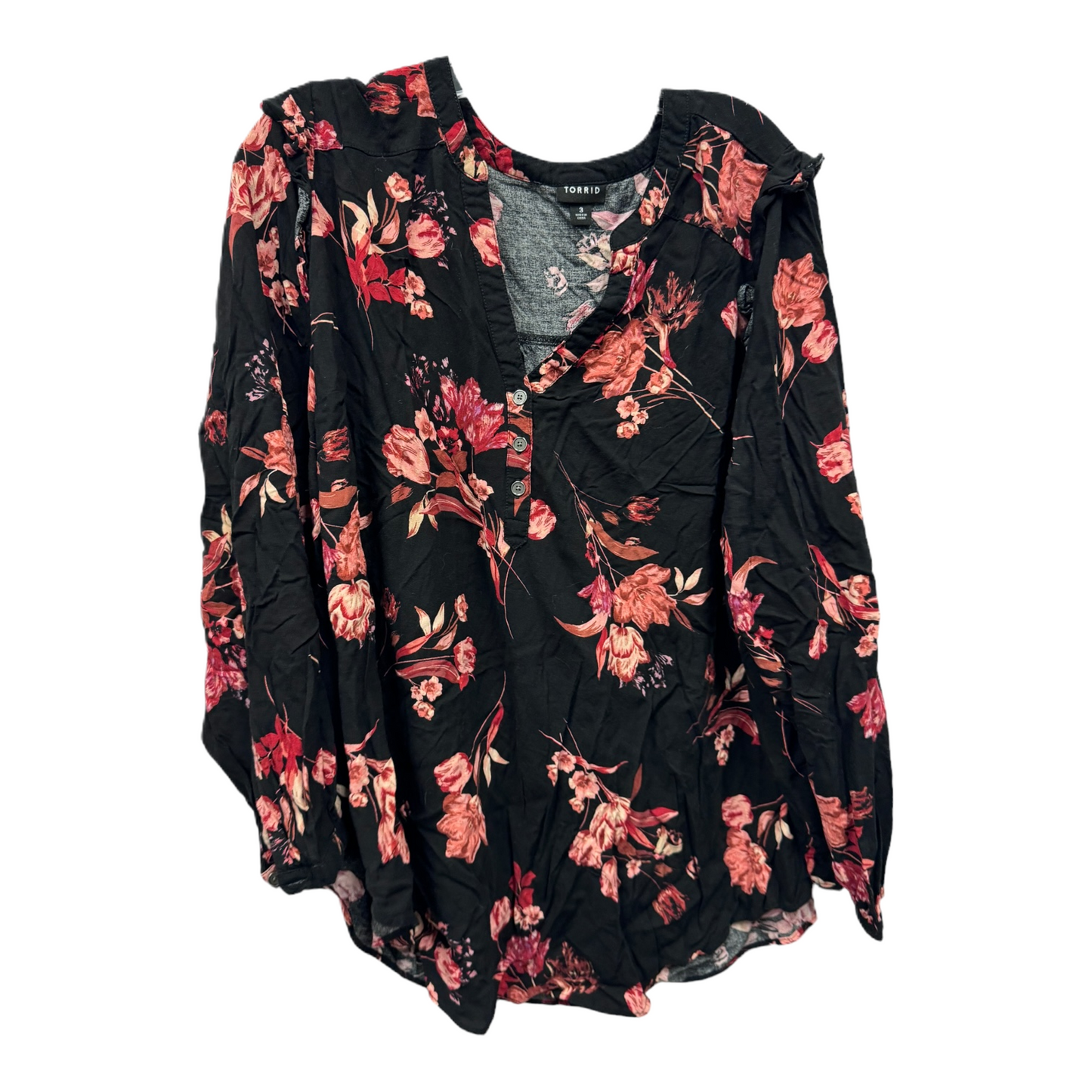 Black Top Long Sleeve By Torrid, Size: 3x