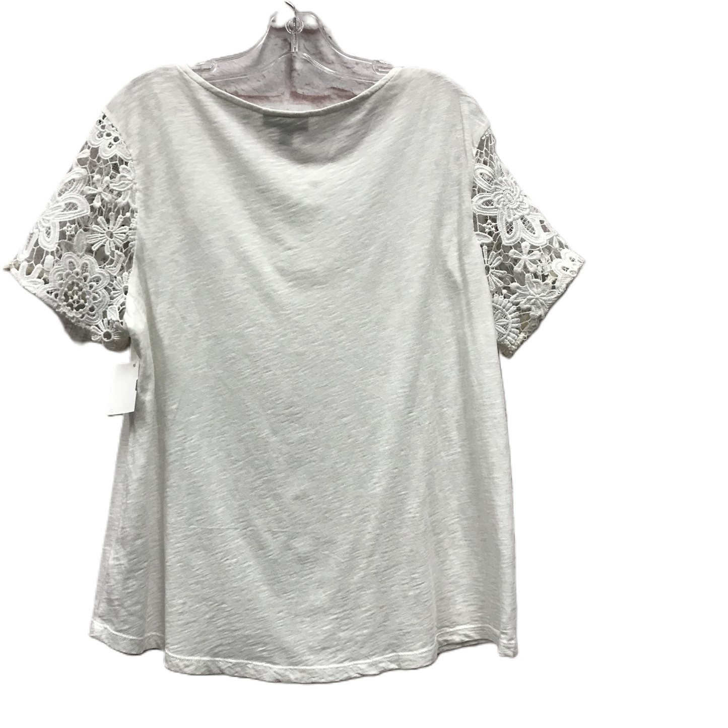 White Top Short Sleeve By Charter Club, Size: L