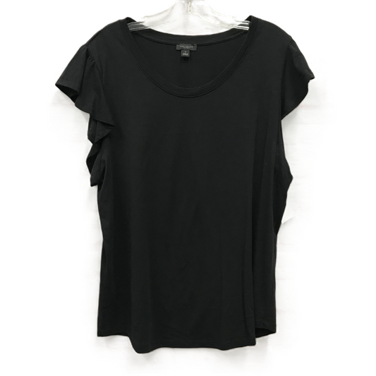 Black Top Short Sleeve By Ann Taylor, Size: Xl