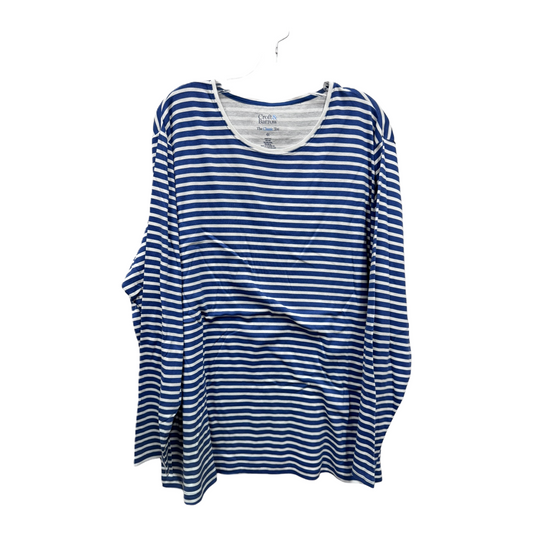 Blue & White Top Long Sleeve By Croft And Barrow, Size: 4x