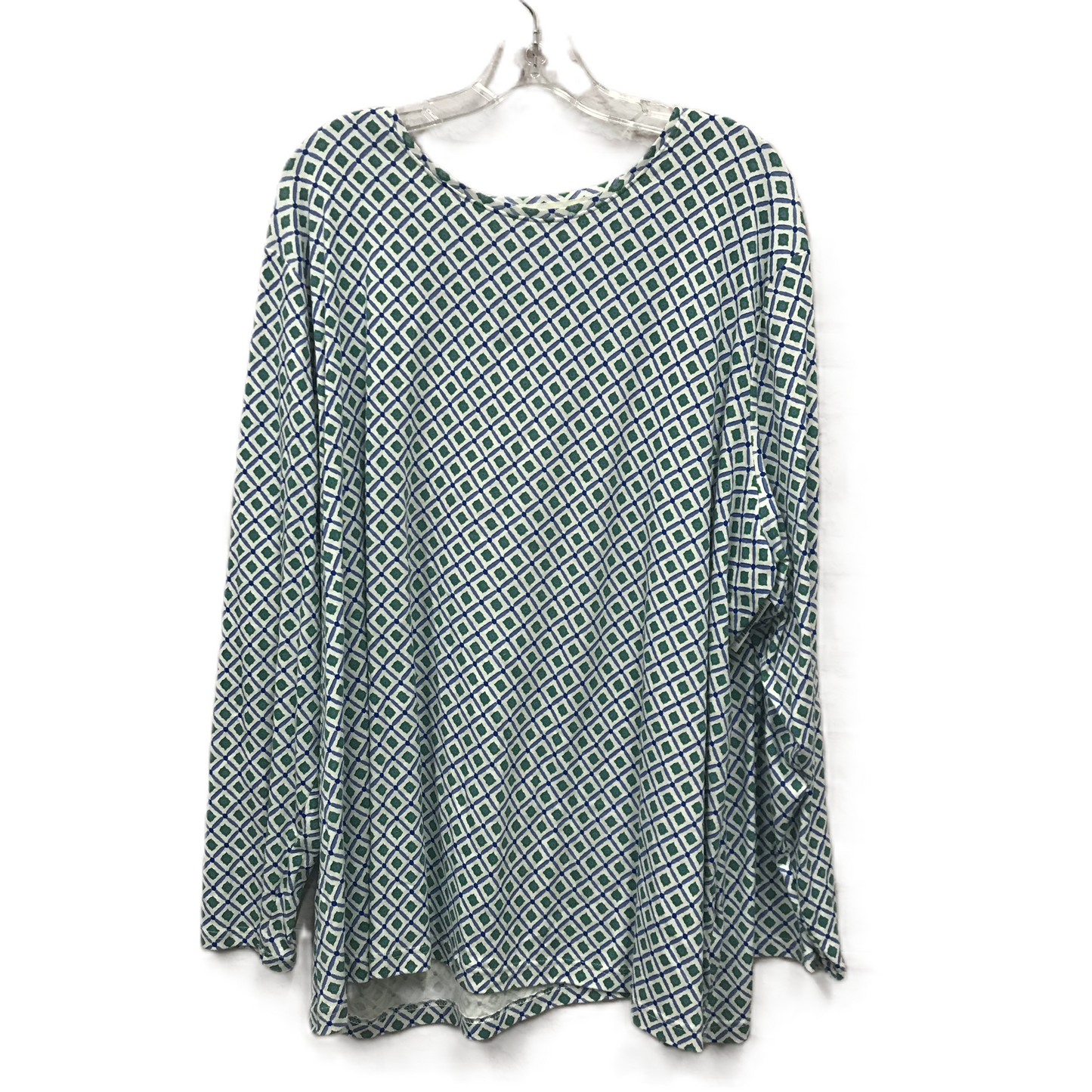 Blue & Green Top Long Sleeve Basic By Croft And Barrow, Size: 4x