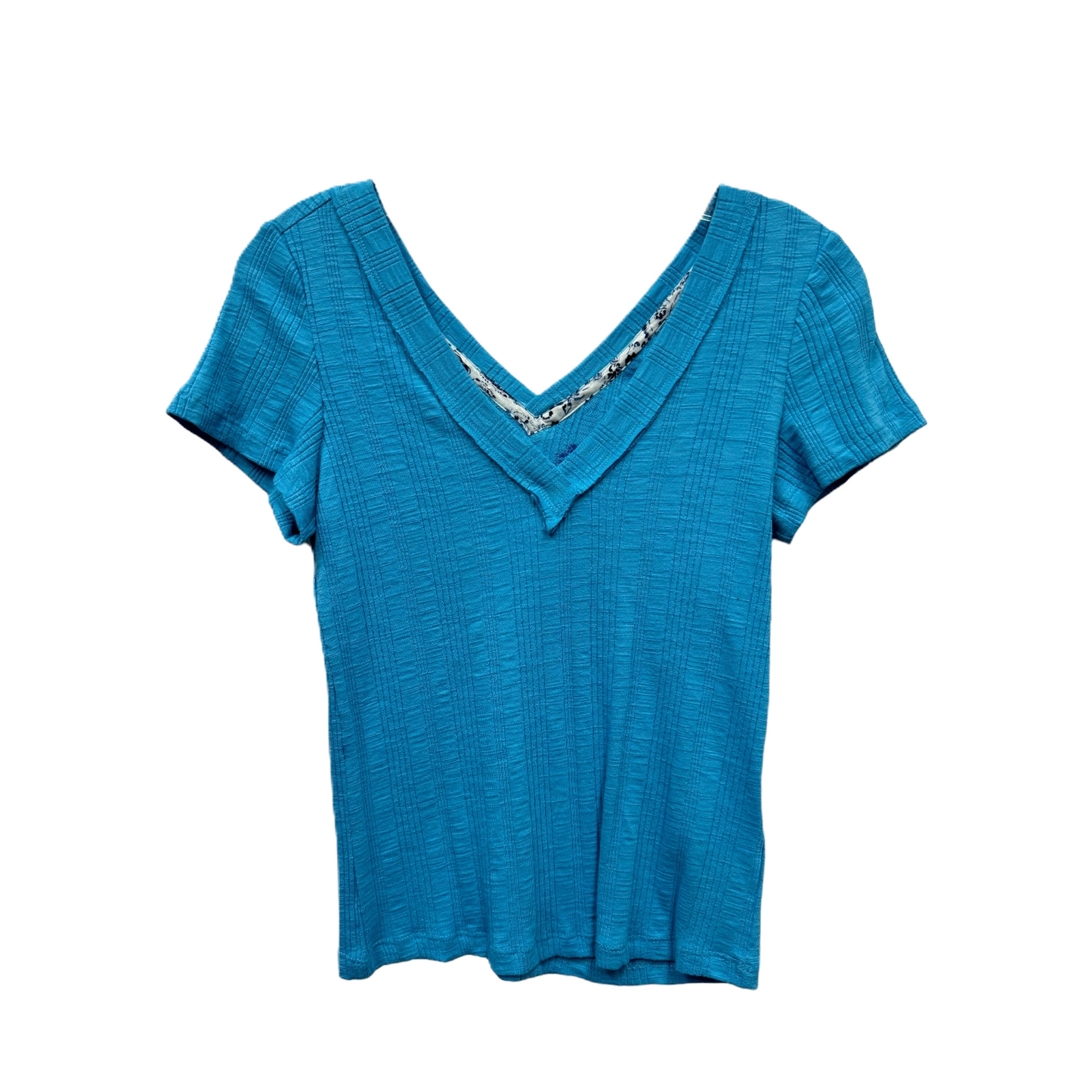 Blue Top Short Sleeve By Pilcro, Size: M