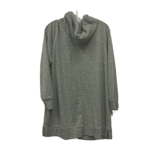 Athletic Top Long Sleeve Collar By Denim And Co Qvc In Grey, Size: L