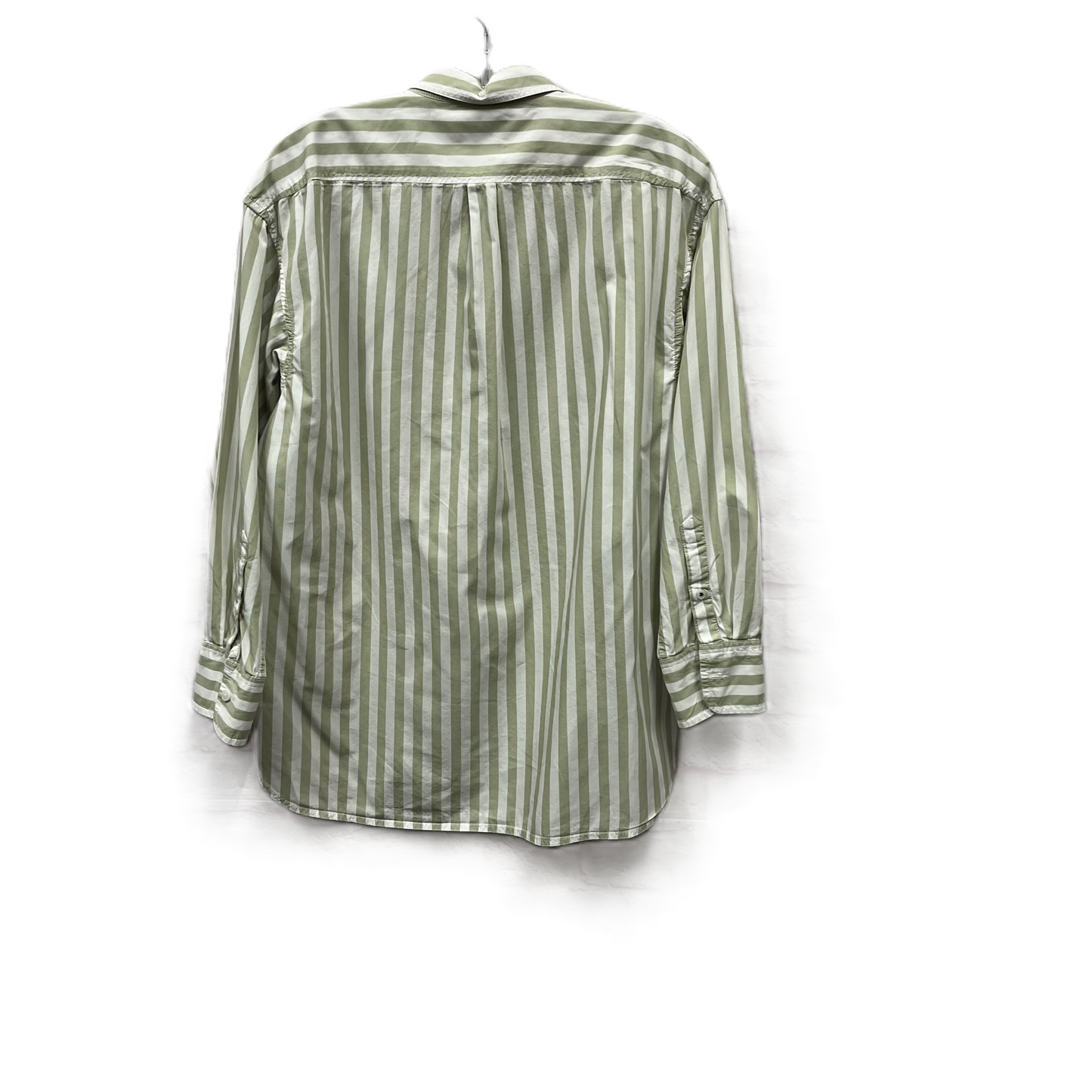 Top Long Sleeve By J. Crew In Green & White, Size: S