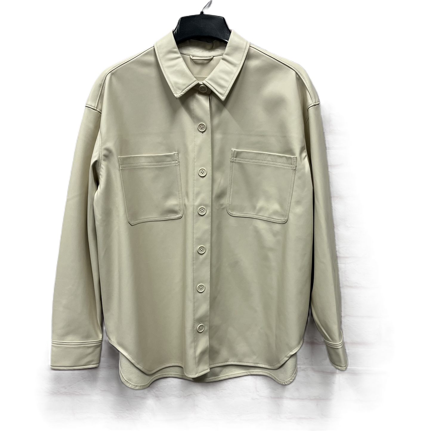 Jacket Shirt By American Eagle In Beige, Size: Large