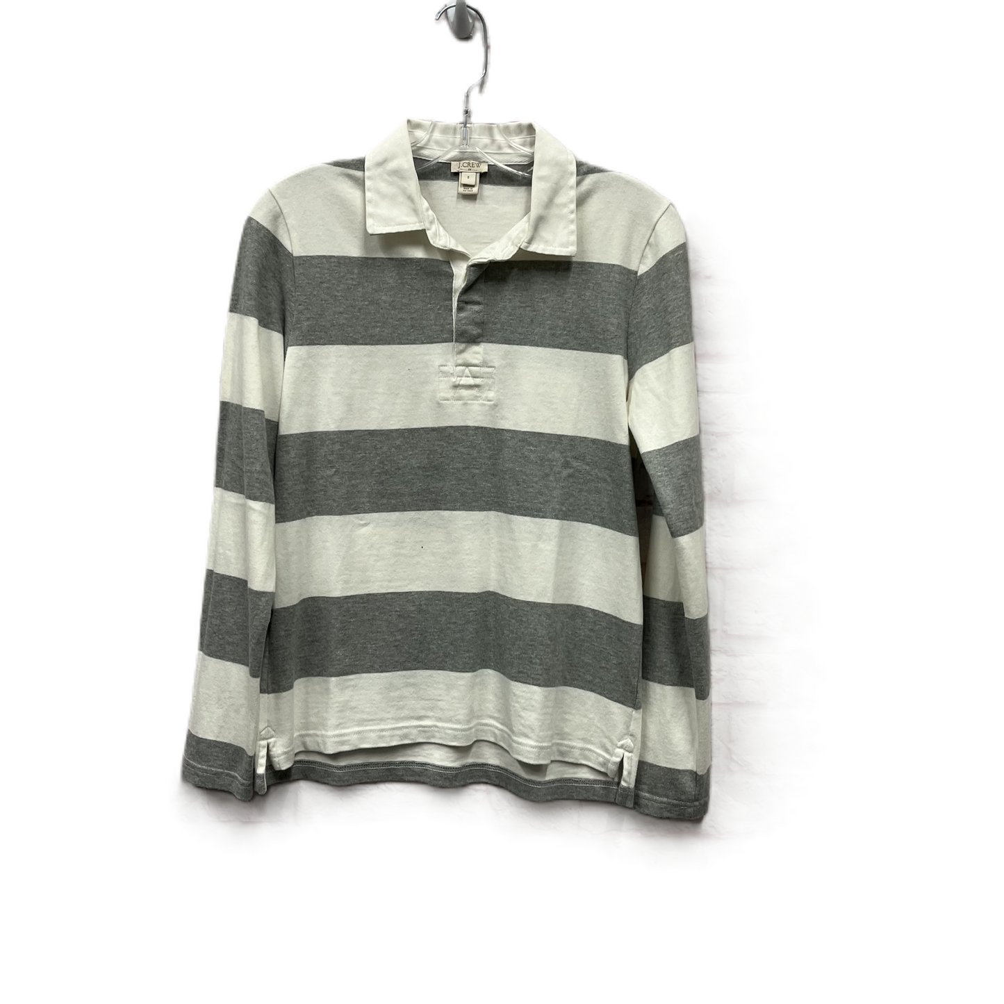 Top Long Sleeve By J. Crew In Grey & White, Size: S