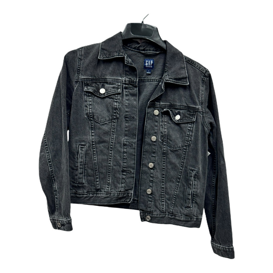 Jacket Denim By Gap In Black Denim, Size: S