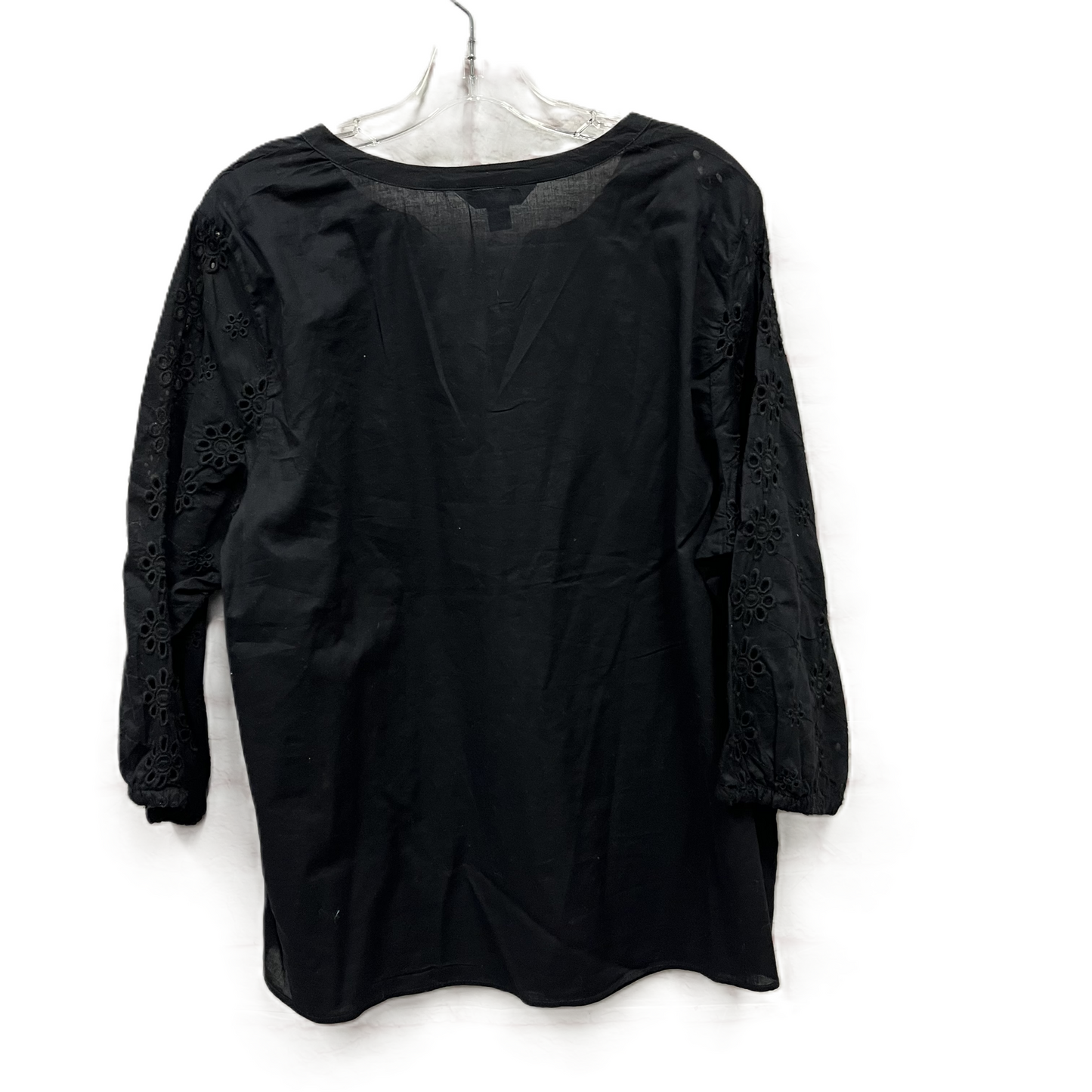 Top Long Sleeve By Croft And Barrow In Black, Size: 1x