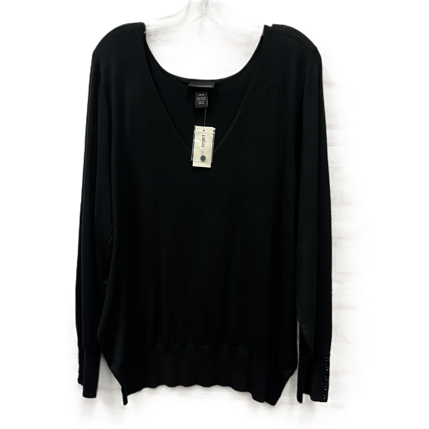 Top Long Sleeve By Lane Bryant In Black, Size: 2x