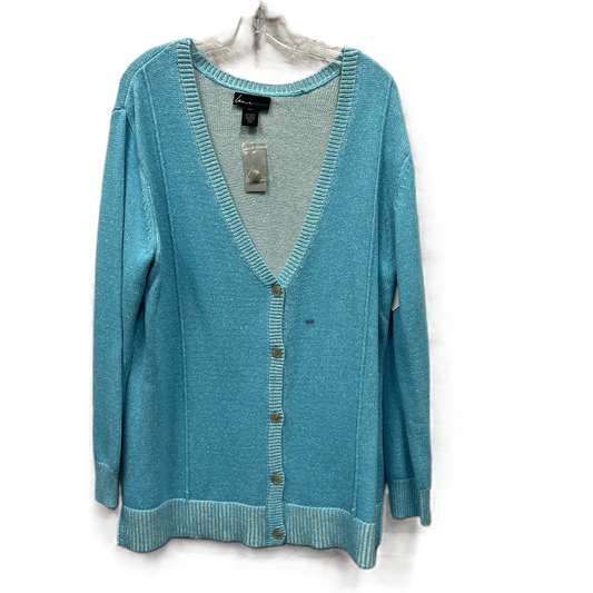 Sweater Cardigan By Lane Bryant In Blue, Size: 1x