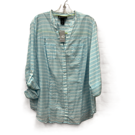 Top Long Sleeve By Lane Bryant In Blue, Size: 1x