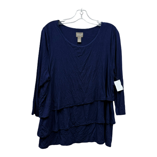 Top Long Sleeve By Chicos In Blue, Size: L