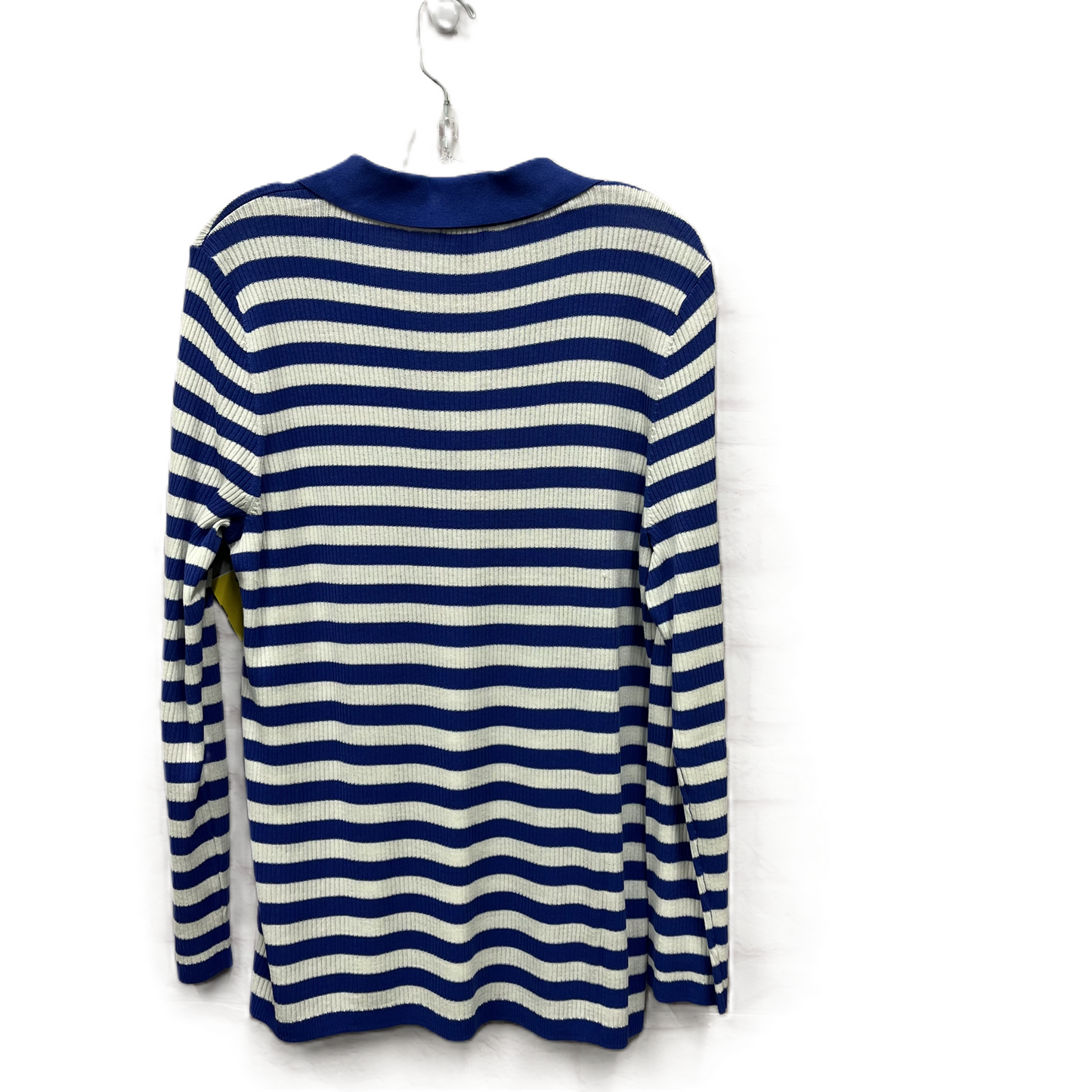 Top Long Sleeve By Talbots In Blue & White, Size: 1x