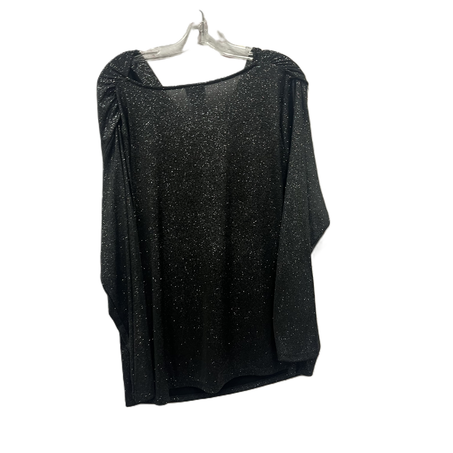 Top Long Sleeve By Jaclyn Smith In Black & Silver, Size: 1x