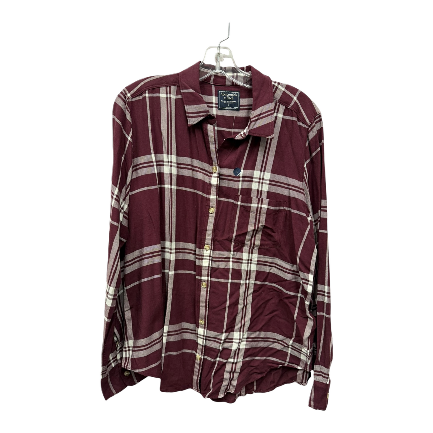 Top Long Sleeve By Abercrombie And Fitch In Purple, Size: L