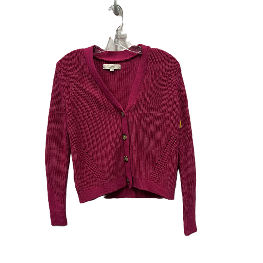 Sweater Cardigan By Loft In Pink, Size: S