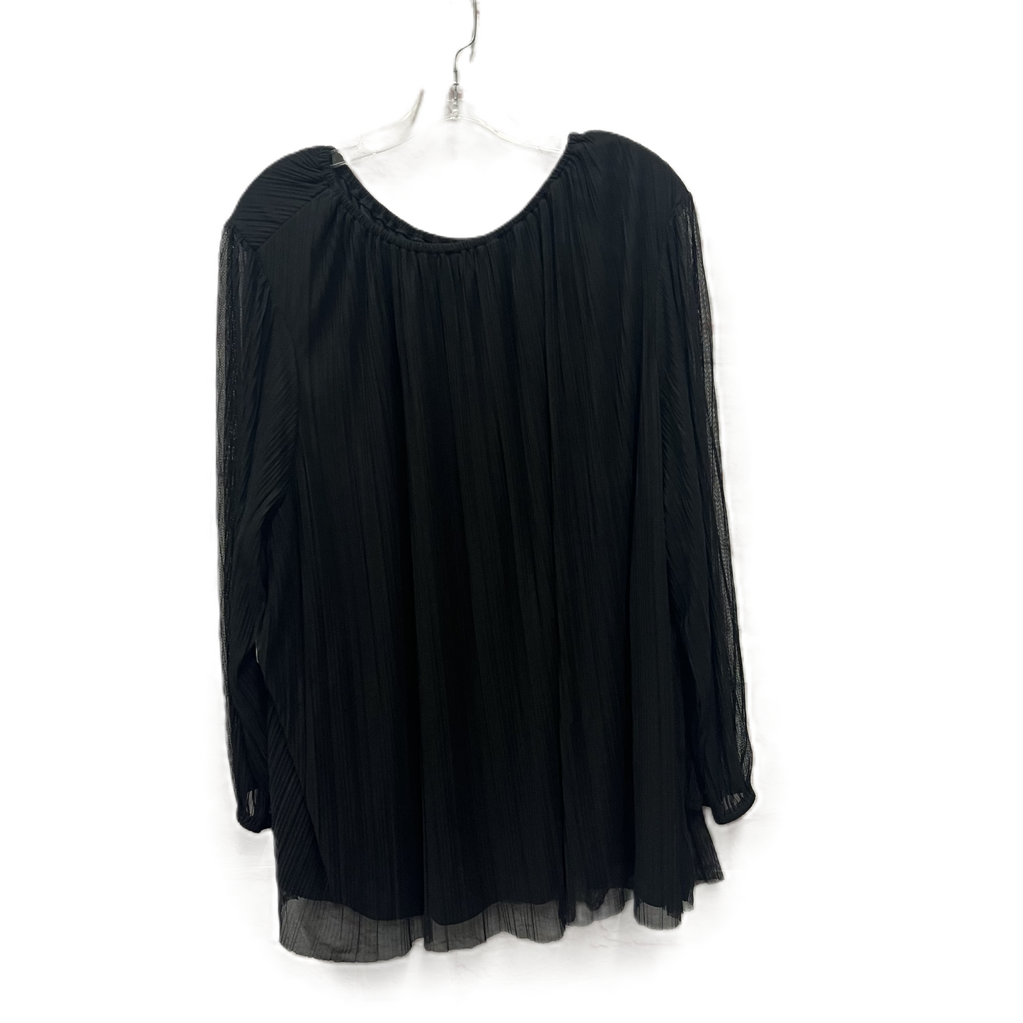 Top Long Sleeve By Terra & Sky In Black, Size: 4x