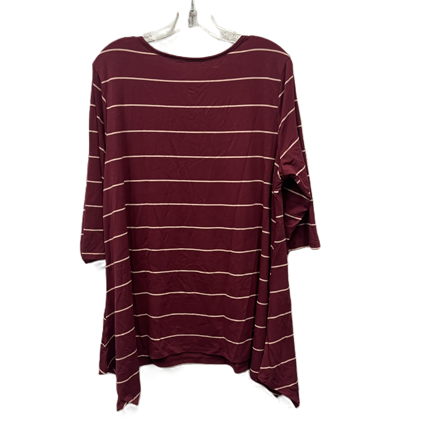 Top Short Sleeve By Just Be In Maroon, Size: 3x