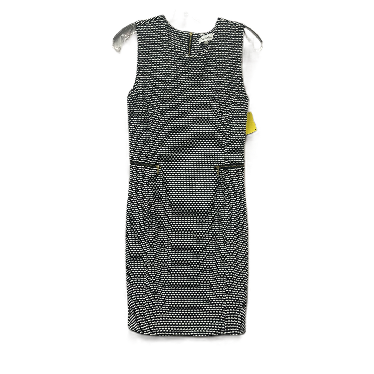 Dress Casual Midi By Calvin Klein In Black & White, Size: Xs