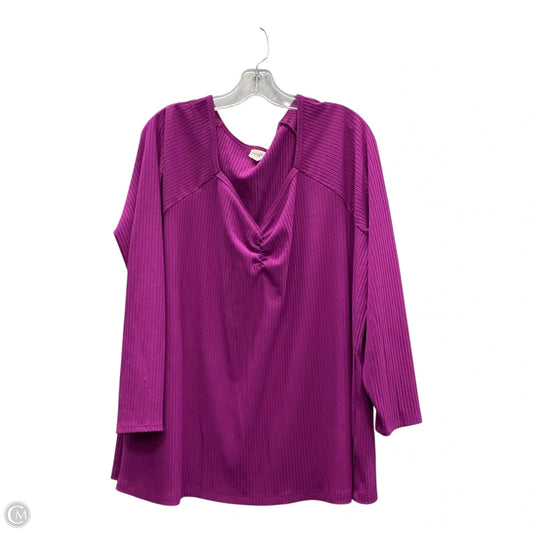Top Long Sleeve By Terra & Sky In Purple, Size: 2x